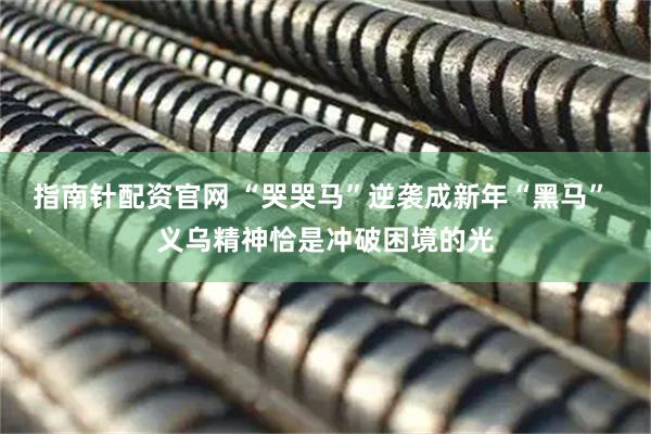 指南针配资官网 “哭哭马”逆袭成新年“黑马” 义乌精神恰是冲破困境的光