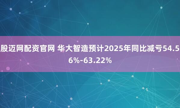 股迈网配资官网 华大智造预计2025年同比减亏54.56%-63.22%