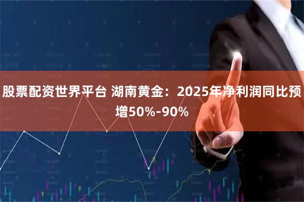 股票配资世界平台 湖南黄金：2025年净利润同比预增50%-90%